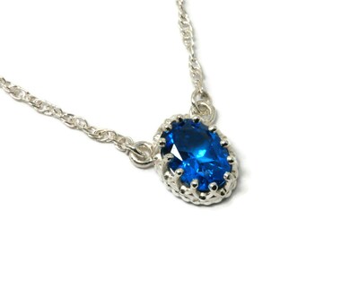 Oval Kashmir Blue Topaz 18" Necklace - Polished Silver by Salish Sea Inspirations - image1